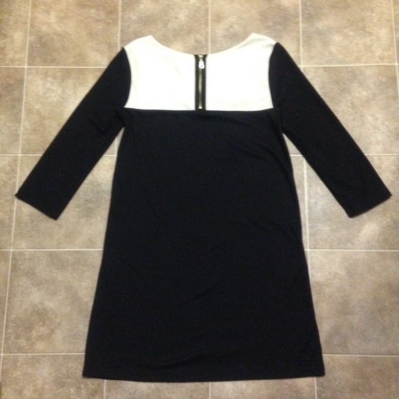 ⚫️H&M colorblock black cream shift 3/4 length - Picture 2 of 3